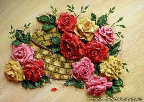 Цветы из соленого теста