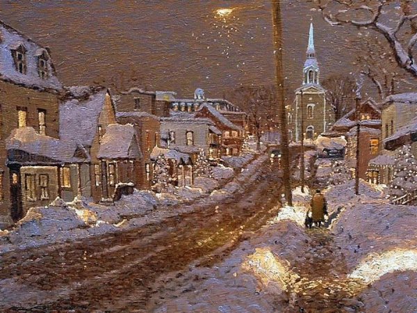 Художник Richard Savoie зима в городе
