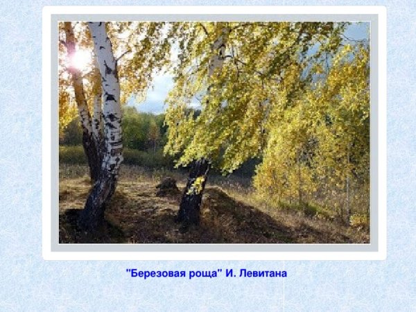 Описать картину Березовая роща Левитана