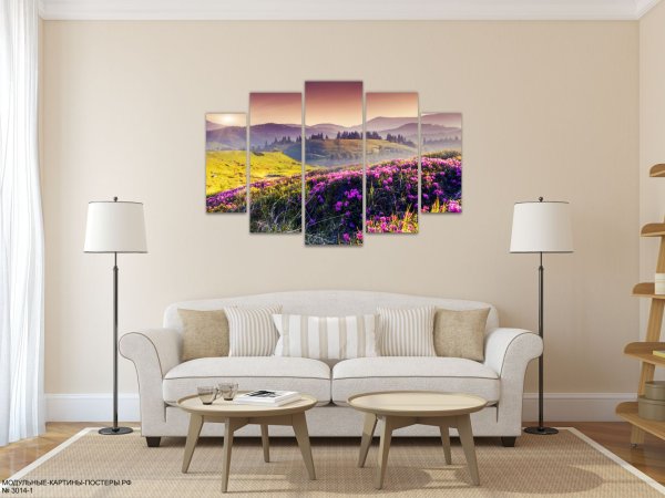 Триптих в интерьере