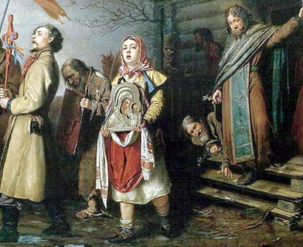 Б. Кустодиев. Крестный ход. 1915.