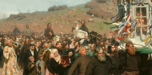 Картина маслом крестный ход