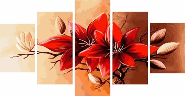 Картины на холсте цветок красный