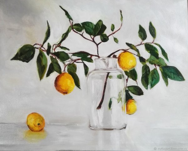 Ваза с лимонами
