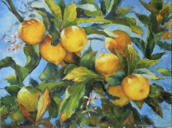 Лимонное дерево живопись