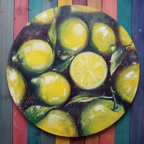 Картина маслом лимоны
