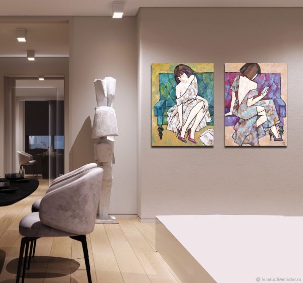 Картины диптих для интерьера