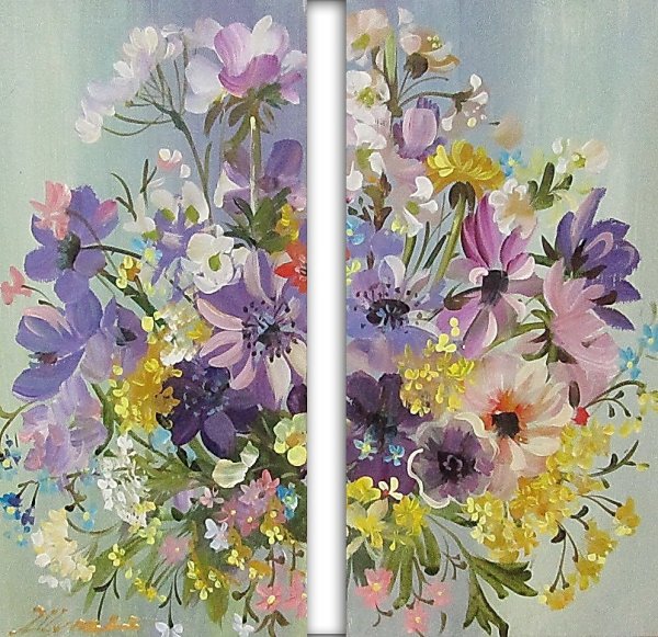 Диптих триптих цветы