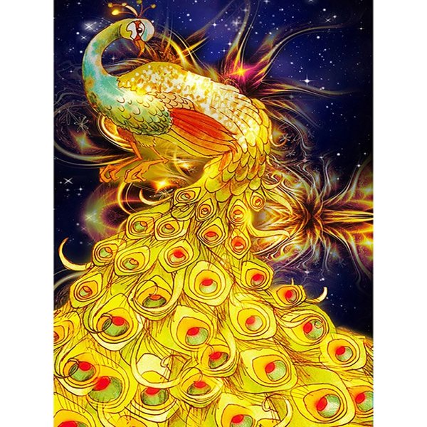 Алмазная мозаика золотой Павлин