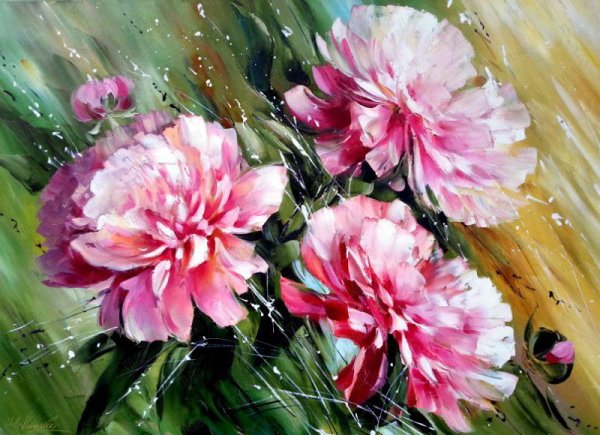 Пион маслом Diana_Tuchs