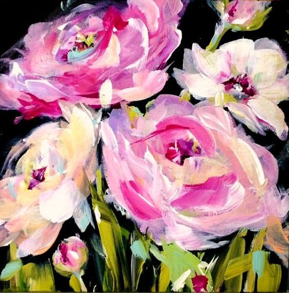 Тюльпаны мастихином Импасто
