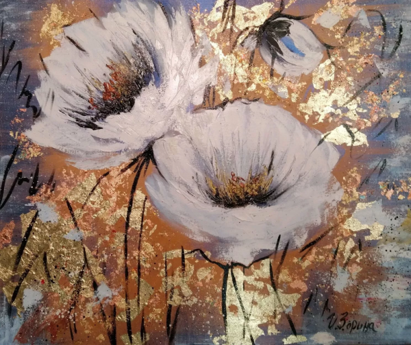 Бабочки акрилом на холсте