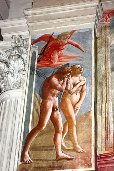 Мазаччо изгнание Адама и Евы из рая