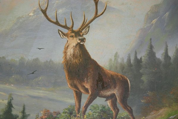 Олень живопись