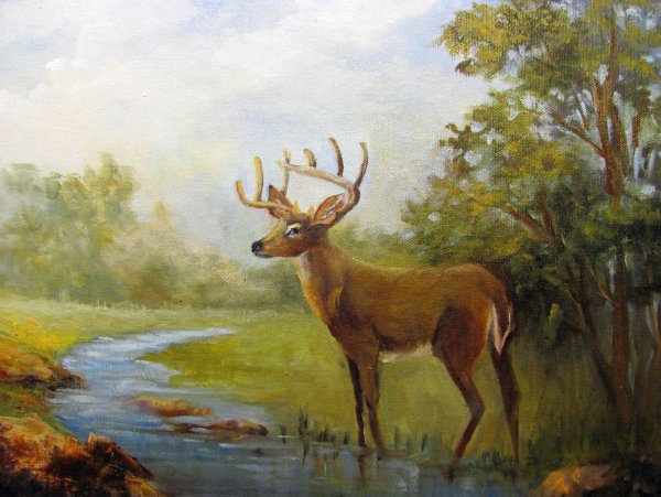 Олень маслом