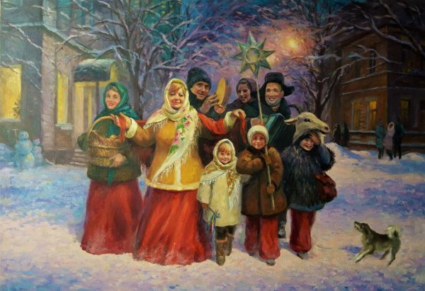 Федоскинская миниатюра Масленица