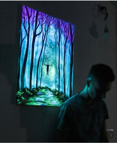 Картины люминесцентными красками