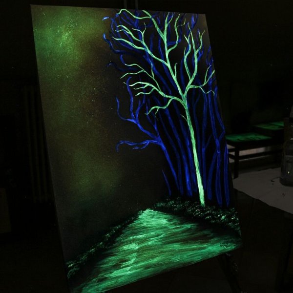 Флуоресцентная краска в темноте