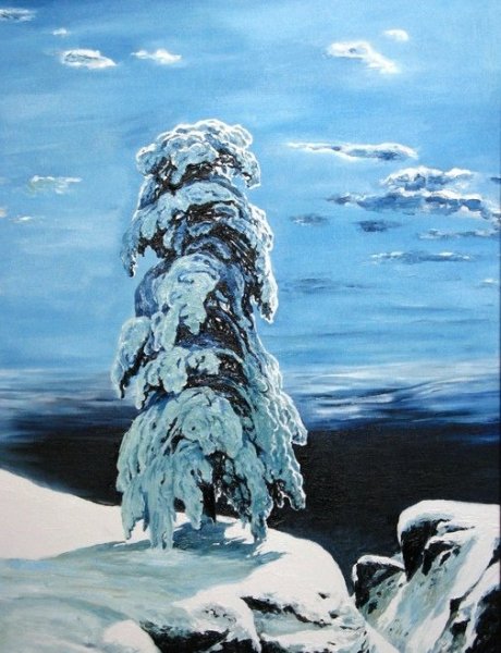 Одинокая сосна картина