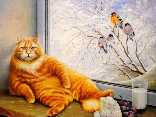 Художник Виктор хомяк коты