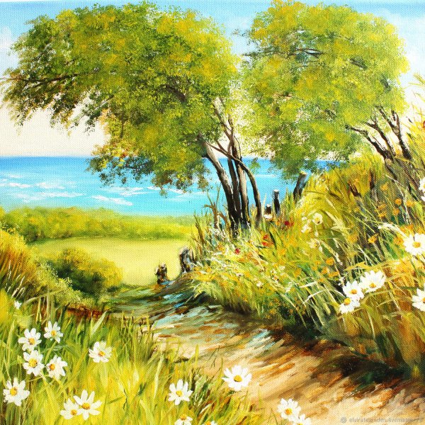 Летний пейзаж маслом