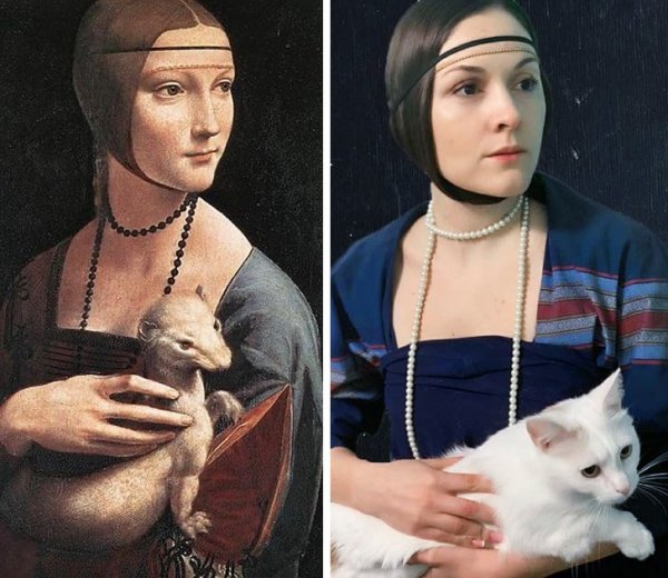 Леонардо да Винчи дама с горностаем 4к