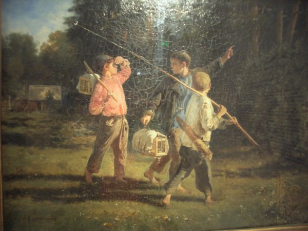 Алексей Иванович Корзухин (1835-1894). Крестьянские девочки в лесу.