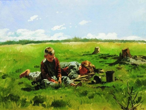 Маковский Владимир Егорович картина мальчики в поле