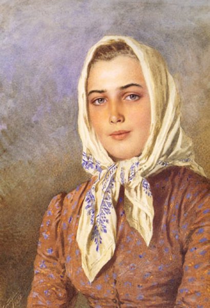 Девушка в платке глаза