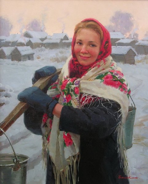 Платок в живописи