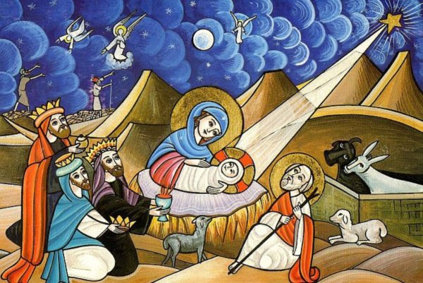 Дева Мария и Иосиф вертеп