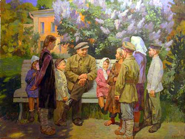 Владимир Ильич Ленин и дети живопись