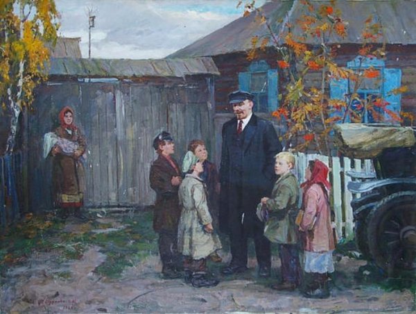 "В.И. Ленин с крестьянами" (1959) Цыплаков