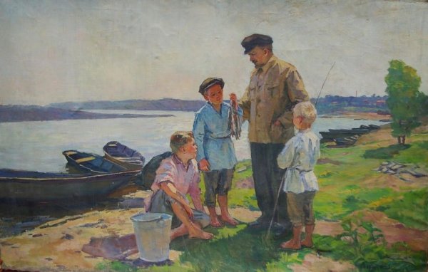 «Ленин с детьми в Горках». Владимир Гусев, 1985