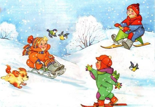 «Дети лепят снеговика», Чарльз Пайл