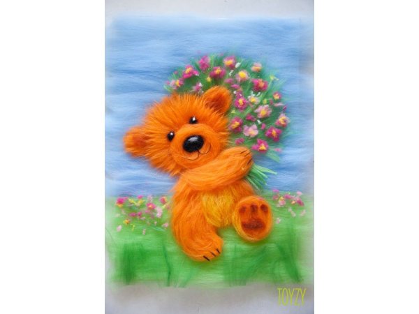 Картина из шерсти для мамы