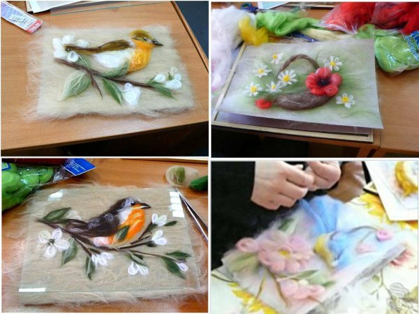 Рисование шерстью для дошкольников