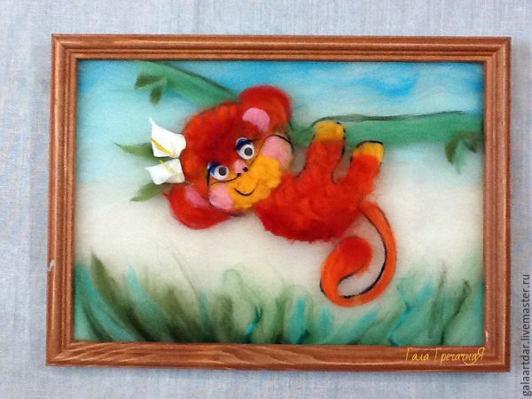 Аппликация из шерсти для валяния