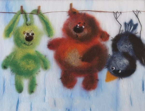 Шерстяная живопись для детей