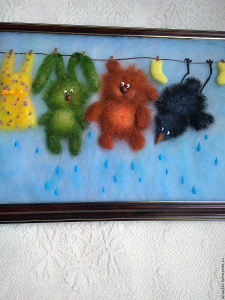 Панно из шерсти