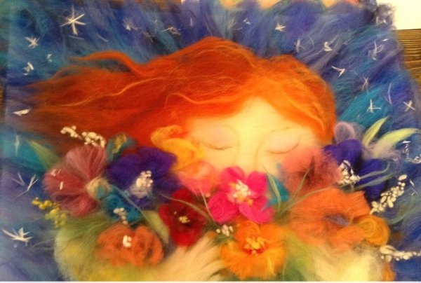 Картина из шерсти для мамы