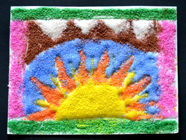 Рисование цветным песком