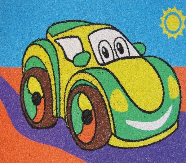 Рисование цветным песком для детей