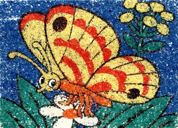 Рисование цветным песком для детей