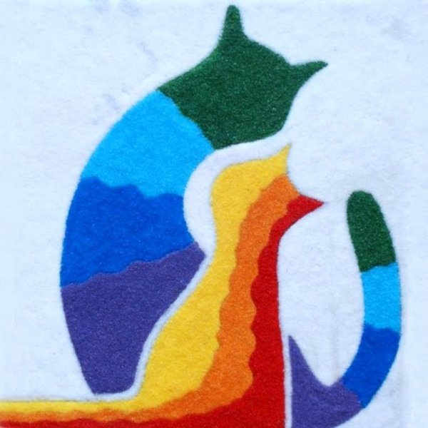 Рисование цветным песком для детей