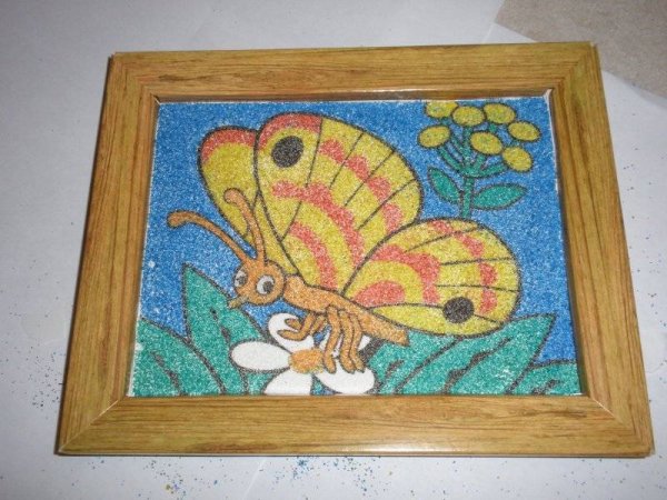 Рисование цветным песком для детей