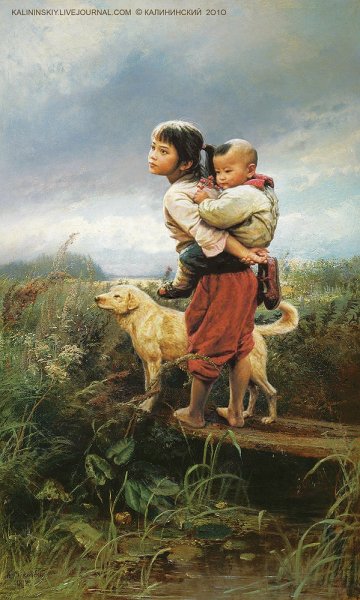 К Е Маковский дети бегущие от грозы