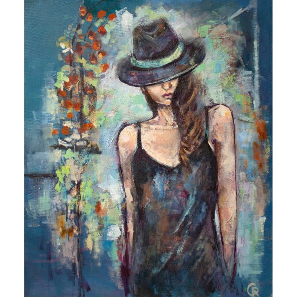 Девушка в шляпе живопись