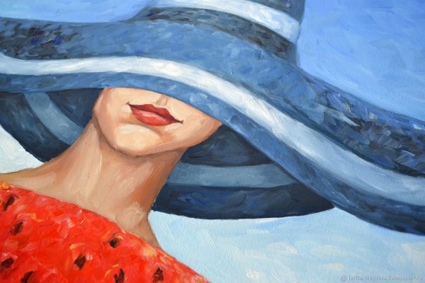 Девушка в шляпе живопись