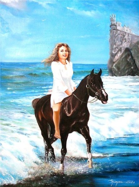 Женщина и лошадь в живописи